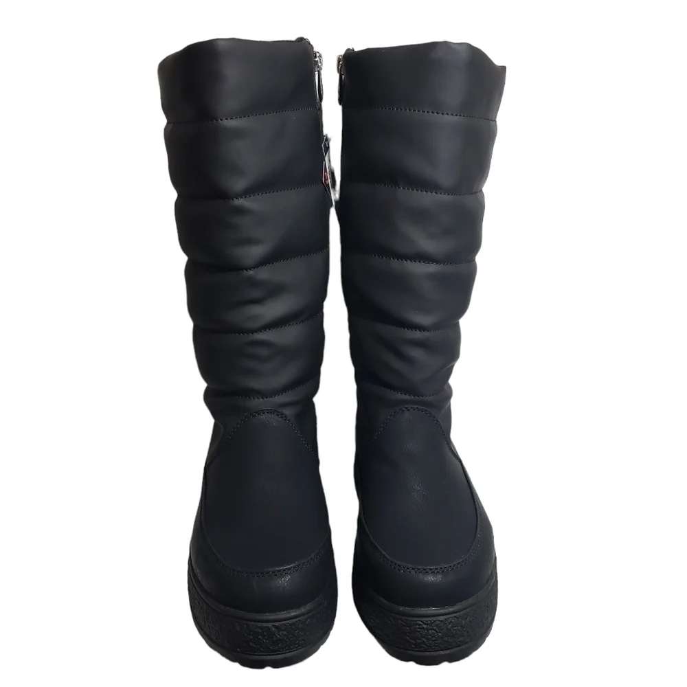 Adrienne Vittadini Piper Puff Black Waterproof Cold Weather Winter Boots Sz 6M